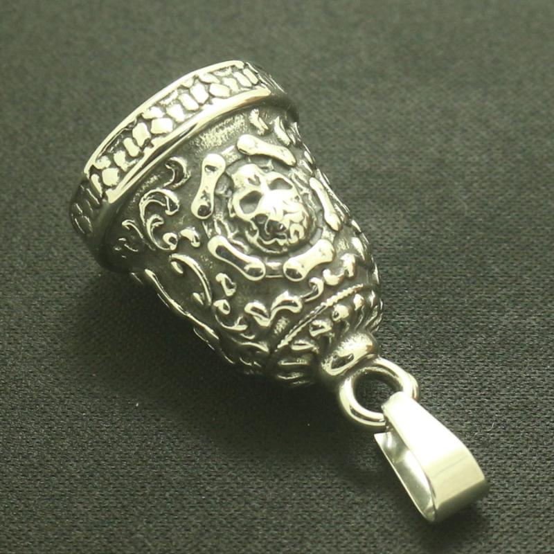 

Pendant Necklaces Stainless Steel Cool Ride To Live Skull Motorcycle Chain Style Have Sound Ring Bell Est GiftPendant