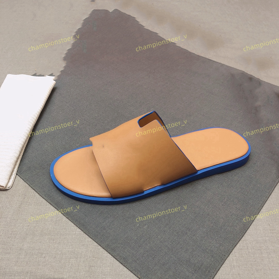 

Summer Sneakers Luxury Izmir Sandals Shoes Calfskin Leather Men Slippers Slip On Beach Slide Flats Boy's Flip Flops Sandalias EU38-46