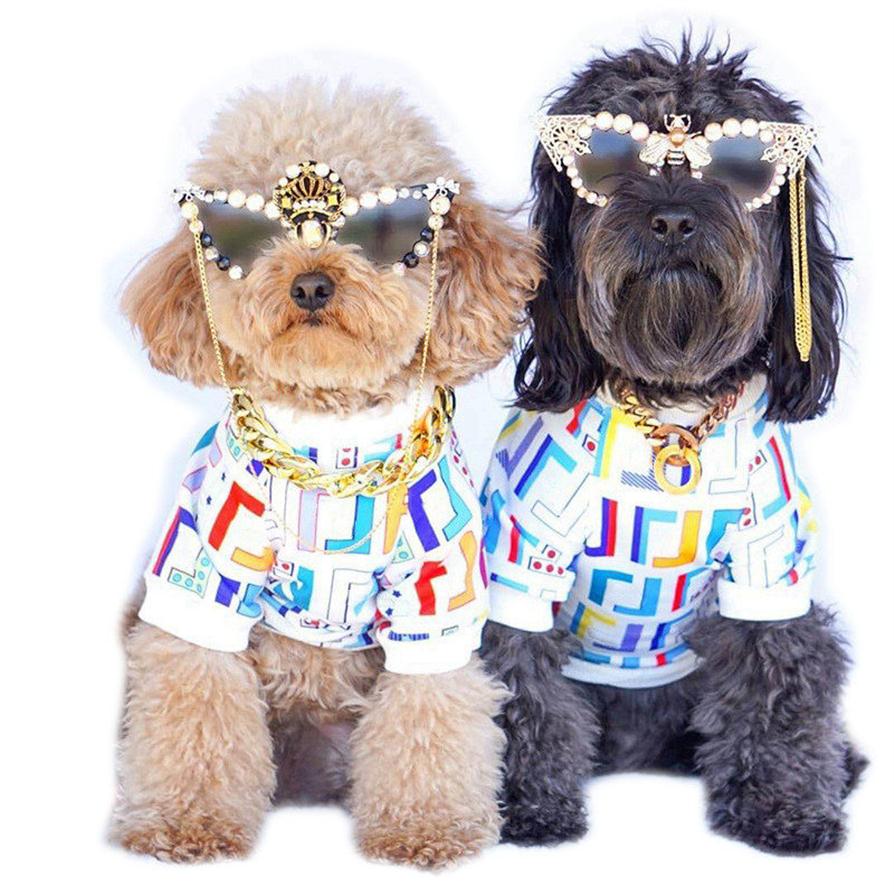 

Fashion Dog T-shirt Soft Summer Dog Apparel Luxurious Designer Pets Clothes Ventilation Sublimation Printing Pet Clothing for Smal2141, Mix color