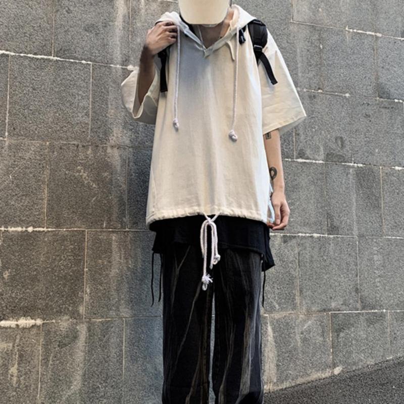 

Men's Sweaters Pockets Trendy Drawstring Wear-resistant Summer Sweatshirt Hooded Hip Hop Daily GarmentMen's, Black