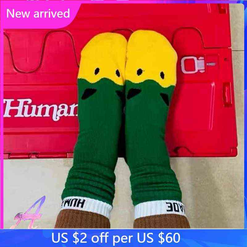 

Socks HUMAN MADE Men Women Cotton Duck Print Keep Warm Long Tube Human Made Pile Socks T220803, Aiguo-two pairs