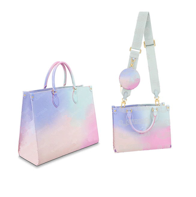 

2022 Women Tote Shopping Bags Designer Luxurys Printing Women Handbags On The Fashion Ladies Shoulder Bag, Pink