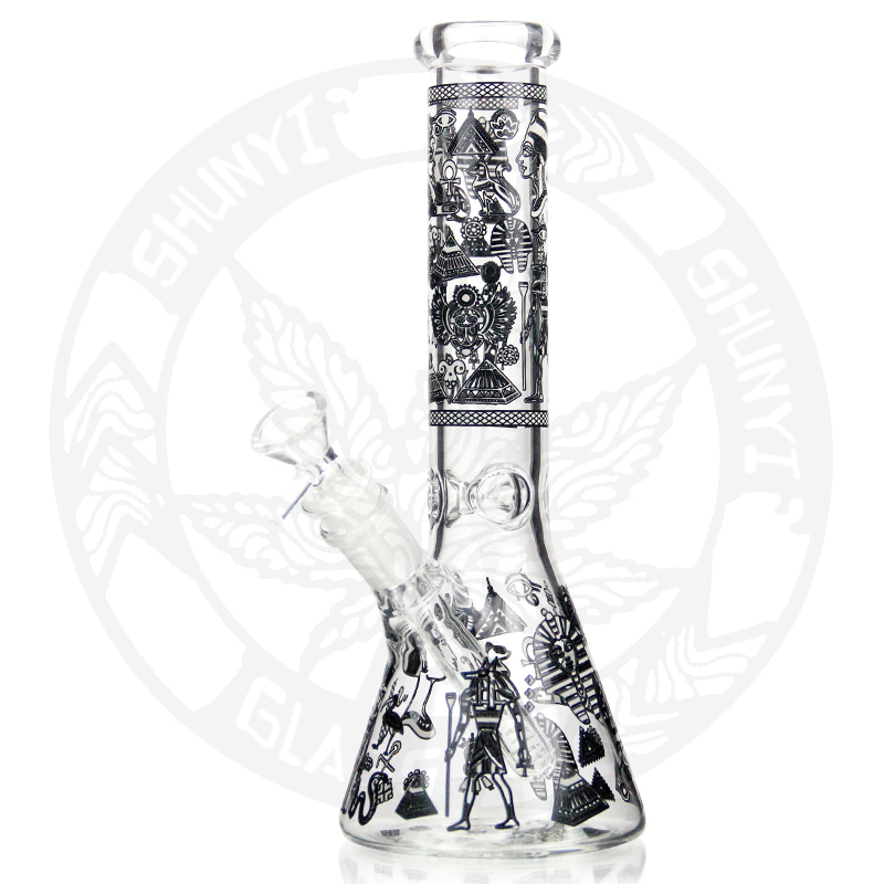 

10 Inches Hookah beaker Luminous Decals Egyption Pharaoh Patterns Smoking Bongs Tobacco Water pipe