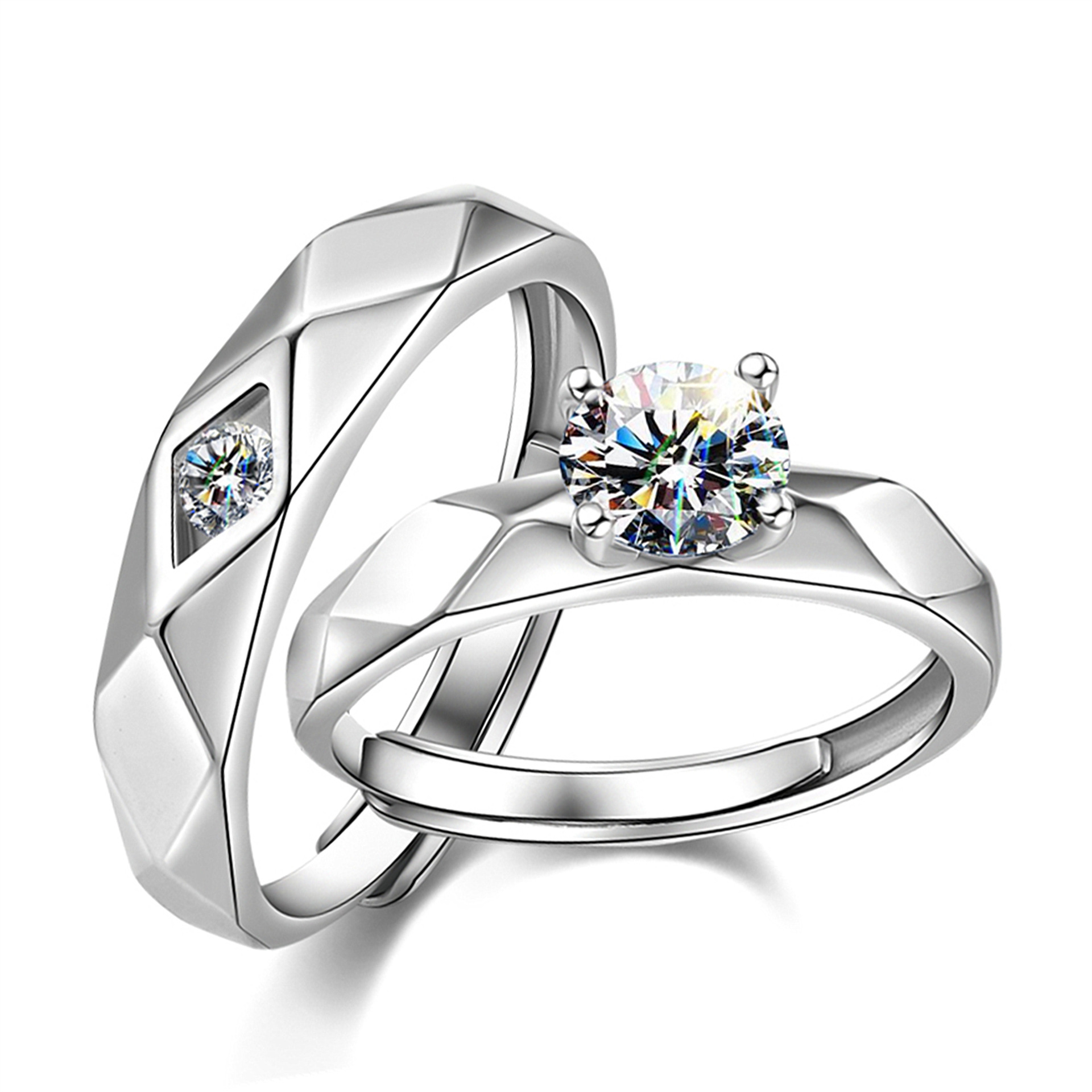 

Fashion couple ring live mouth silver-plated men and women love declaration pair ring Japanese mouth simulation edge love diamond ring