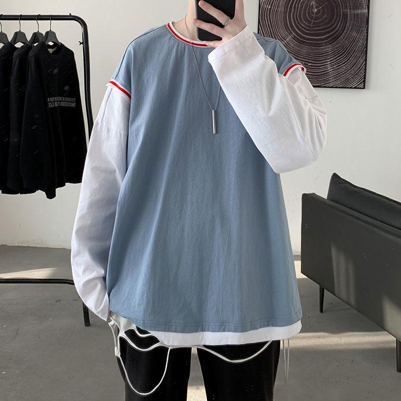 

Men's T-Shirts Men's T-shirt Long Sleeve Casual Oversize 2022 Fashion Man Korean Streetwear Tops Male Clothing Hip HopMen's, Black