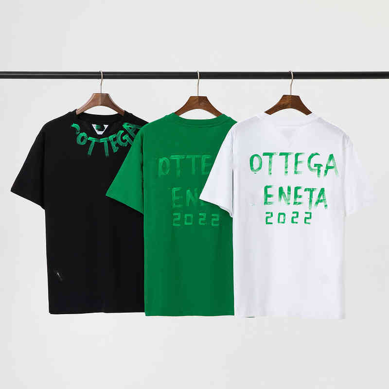 

T-Shirts Men' Bottega Shirt spring and summer bv hand-painted luminous letters short sleeves versatile casual loose version MADP, Extra not product