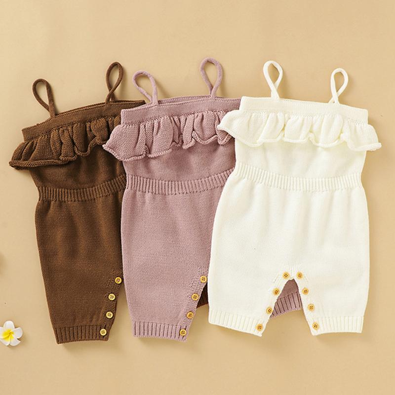 

Jumpsuits Autumn Infant Sweet Kids Baby Girl Pure Color Sleeveless Braces Jumpsuit Born Rompers Clothes RompersJumpsuits, 82w889 white