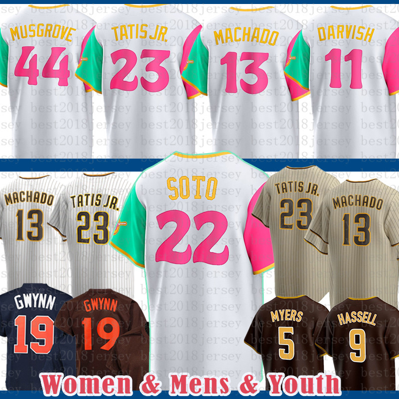 23 Fernando Tatis Jr. Juan Soto Baseball Jersey San Diego Manny Machado Tony Gwynn Wil Myers Yu Darvish Jake Cronenworth Trent Grisham Eric Hosmer Padres Joe Musgrove 