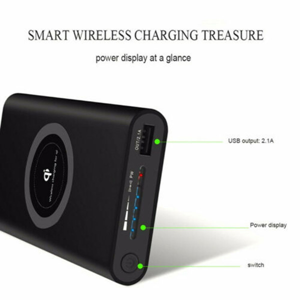 

NEW 30000mAh 2.4A QI Wireless Charger Power Bank USB Poverbank External Battery Fast Charging Power Banks