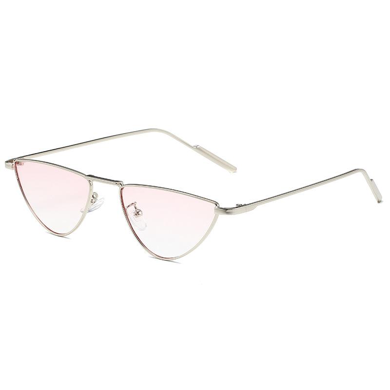 

Sunglasses Designer Small Frame Cat Eye Women Men Fashion Vintage Travel Triangle Metal Sun Glasses Shades