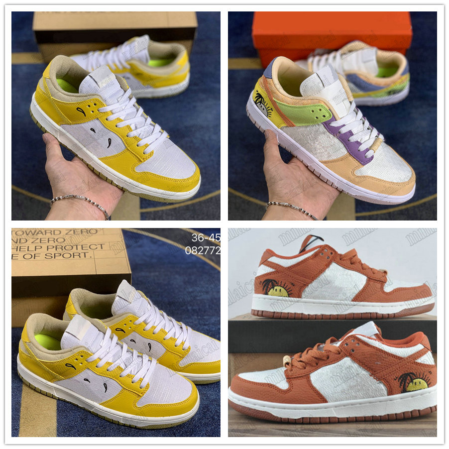 

SS22 LOW SE SUN CLUB Multi Designer Running Shoes Brown/White Wheat Grass Orange Womens Sports Trainers Sneakers
