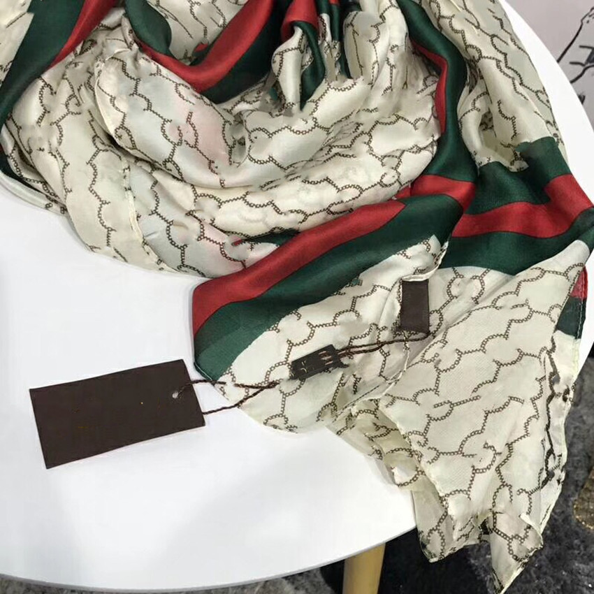 

High quality 100 silk scarf fashion print pattern ladies collar 18090cm designer scarfs Women Outdoor Beach Shawl Silk Scarves