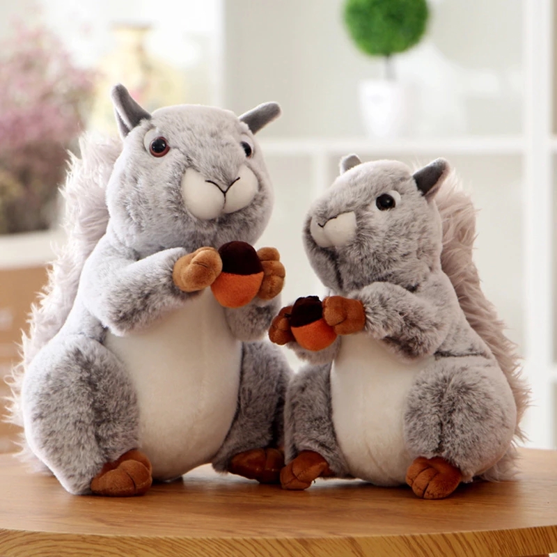 

18cm/23cm/30cm Kawaii Simulation Squirrel Plush Toy With A Big Bushy Tail Squirrels Dolls Stuffed Animal Plush Toys For Kids Girls Gift Birthday LA407, Brown