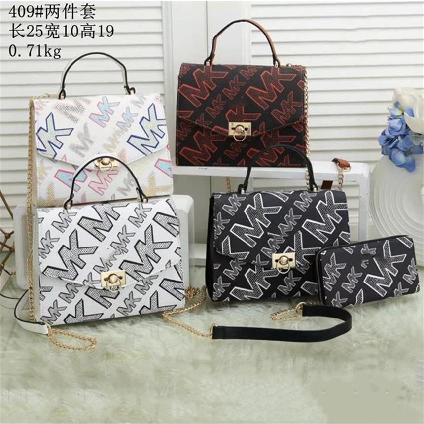 

MICHAELS KOR GGS LOUISS VUTTONS LVS YSLS Designers Shopping Bag 2 Piece Set Composite Shoulder Messenger Tote Bags and Wallet 409, 25x10x19cm