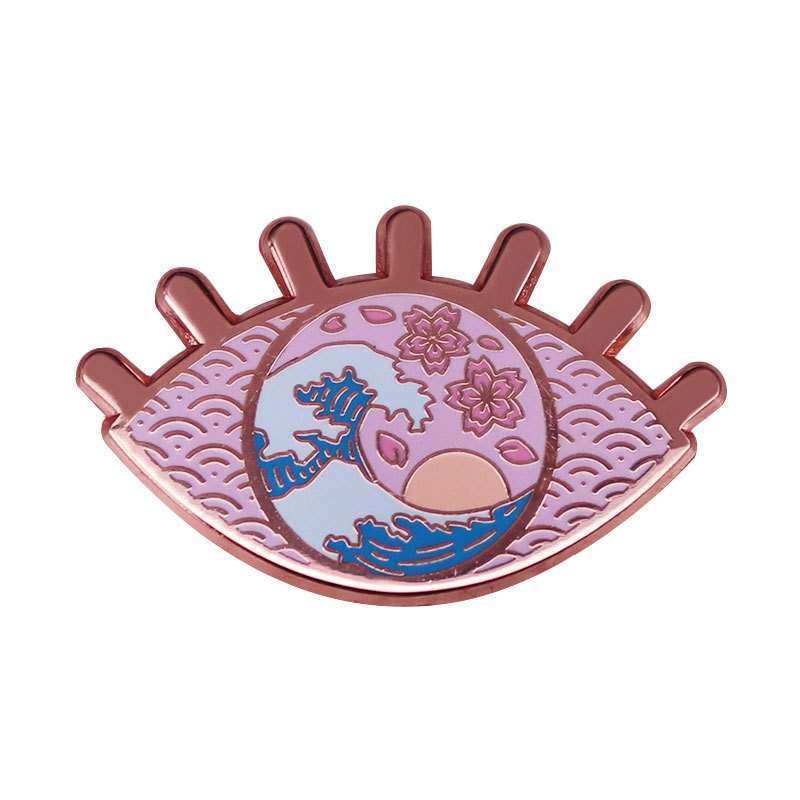 

Aesthetic Sunset Eye of the Wave Brooch Pins Enamel Metal Badges Lapel Pin Brooches Jackets Jeans Fashion Jewelry Accessories, As picture