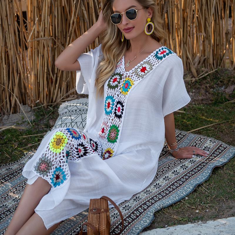 Women&#039;s Swimwear Women Beach Dress Cover-Ups Swimsuit Cover Ups 2022 Beachwear Bathing Suit Swim Cape For Woman Summer Tunic Saida PraiaWome-image-776980220