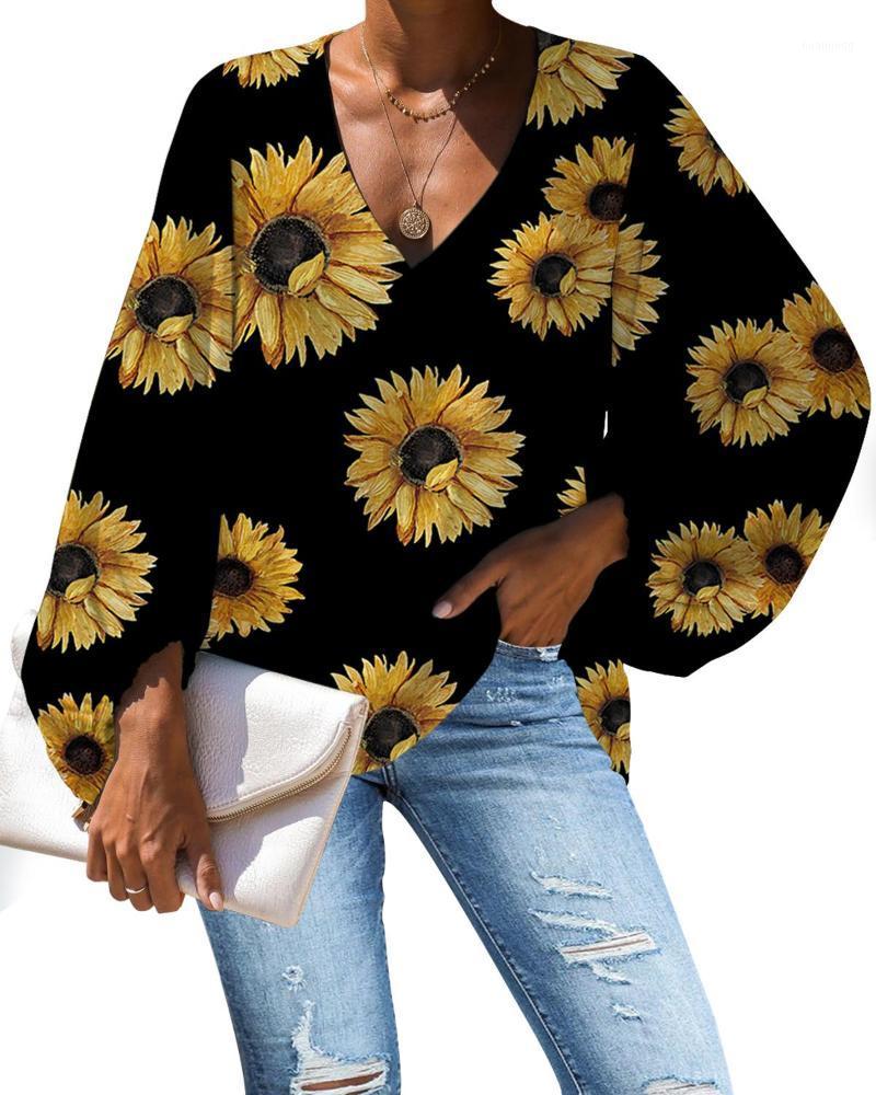 

Women' Blouses & Shirts Nopersonality Printing Sunflower Tops Blouse For Women Casual Spring Summer Stylish Female Long Sleeve Loose, Cdfb0465b2