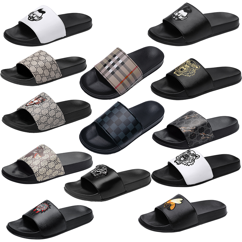 

Luxury Brand Slides Sandals Designer Slippers Shoes Avatar G Cartoon Grid Pattern Beach Sandal Slipper Men Light Flip Flops Sneakers Size 39-46, 628 black