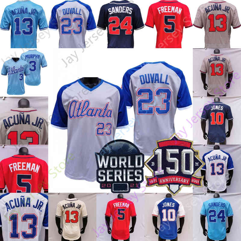 

2021 WS World Series Baseball Jersey Travis d'Arnaud Ehire Adrianza Orlando Arcia Adam Duvall Heredia Eddie Rosario Will Smith Ian Anderson, Salute to service