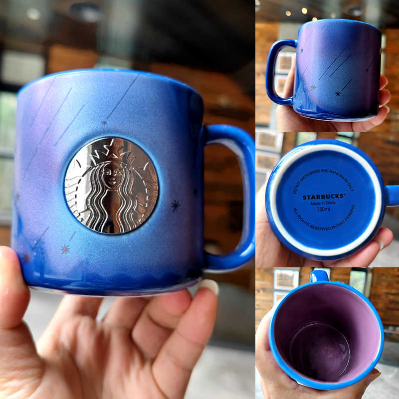 Starbucks Mug copper seal couple coffee cup bear Cherry Blossom fish phosphorus large capacity ceramic gift box water cup-image-760088106