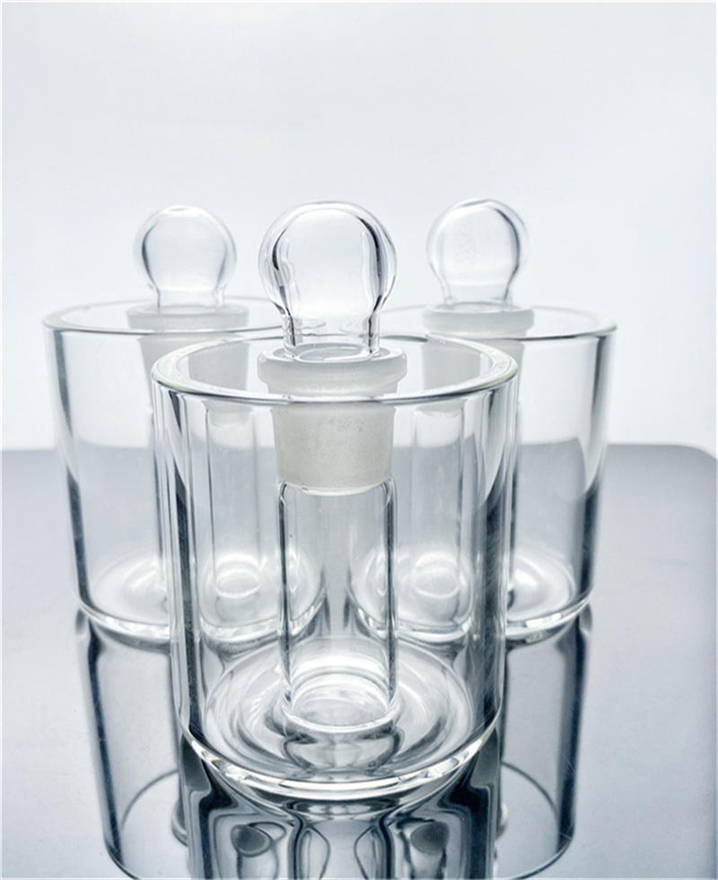 

high quality qtip iso jar glass hookah container oil storage cleaning spray gun cotton swab