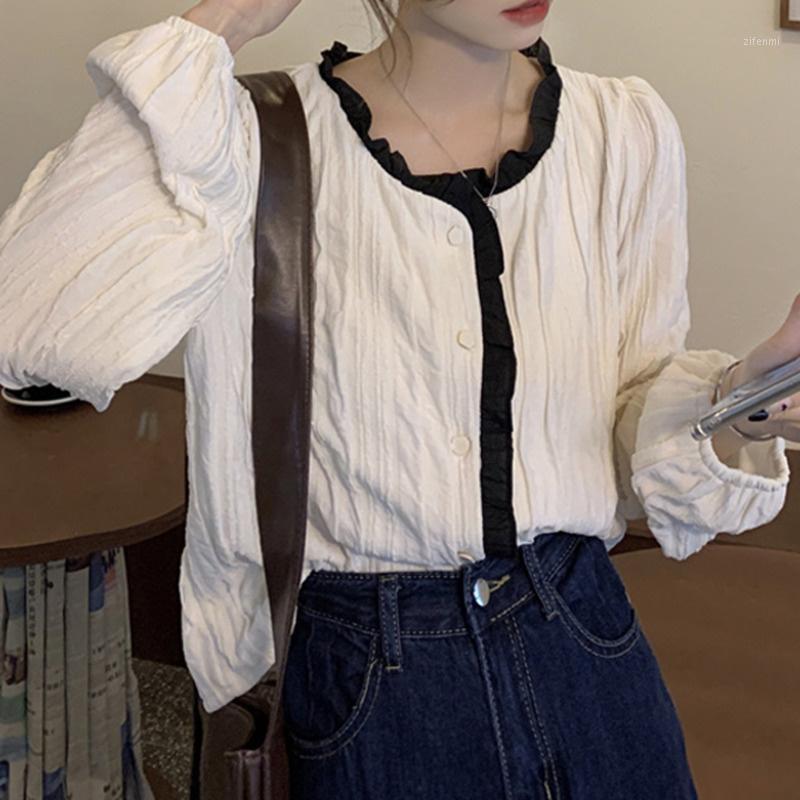 

Women's Blouses & Shirts Spring And Autumn French Long Sleeve Shirt Design Sense Of Minority 2022 Sweet Chic Temperament Top, Black