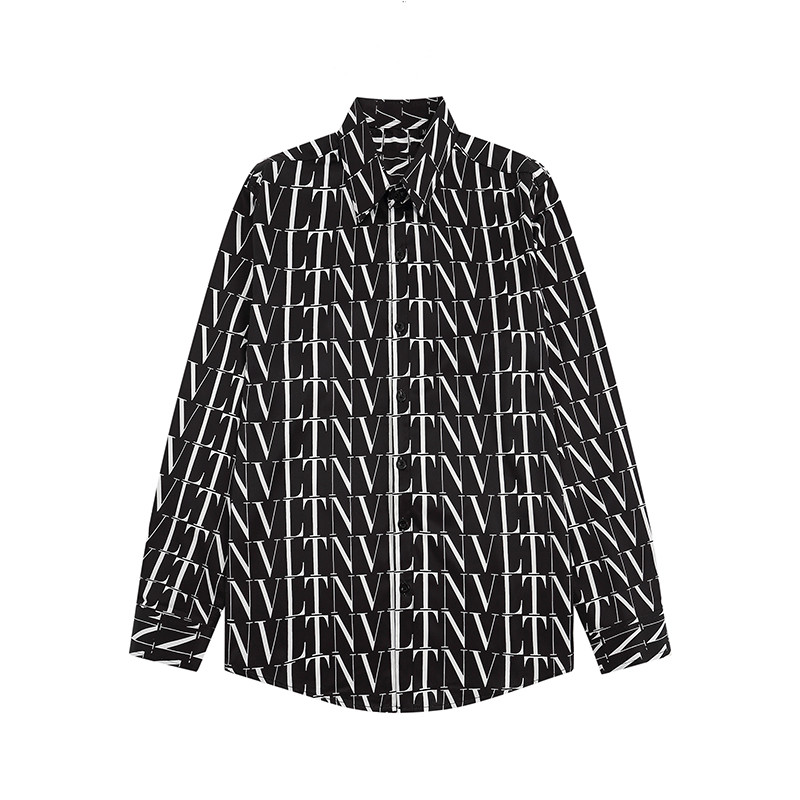 

Men Shirts Oversized Casual Shirt 22FW Fashion Flower Letter Print Long Sleeve Tops Men's Clothes Vintage Cardigan Blouses High Quality Designer Bowling Shirt, As picture show