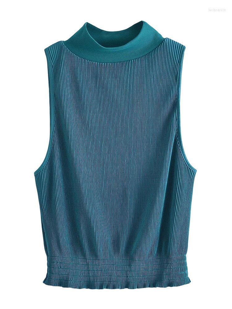 

Women' Vests Nlzgmsj ZBZA 2022 Women Stretch Slim Ribbed Tank Tops Vintage Ladies Bodycon Knitted Top Sexy Sleeveless Female Camis 202202 L, As picture