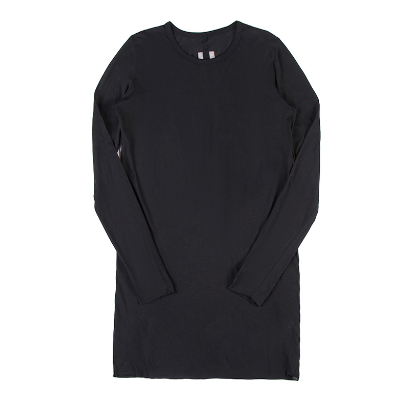 

Rick Men' T-Shirts High Quality Cotton Long Sleeves Designers Round T Shirt Owens Womens Tshirts Streetwear Casual Tees Man Clothing, Black