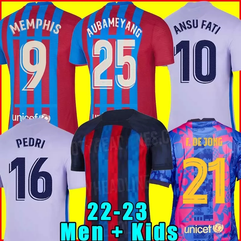 

Camisetas de football MEMPHIS PEDRI soccer jersey 21 22 ANSU FATI 2021 2022 F. DE JONG DEST kit shirt men kids Araujo Dani Alves Ferran Torres ADAMA XAVI PIQUE BarcelonaS, 20/21 kids the third