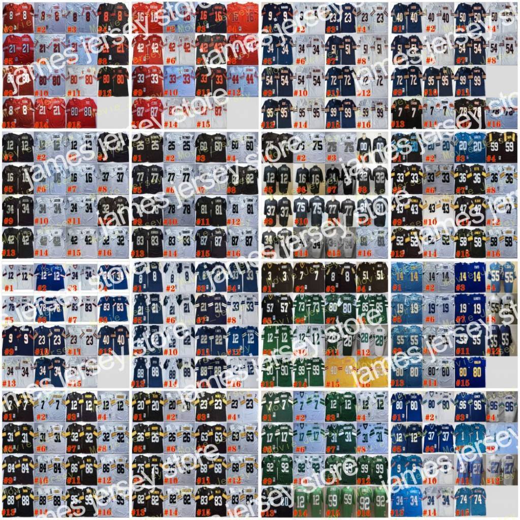 

New NCAA Football Steve Young Jerry Rice Jerseys Jerome Bettis Joe Namath Lawrence Taylor Joe Montana Brett Favre Barry Sanders Troy Aikman, Men