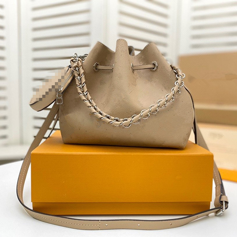 

Designer Handbags BELLA Mahina perforated calf leather Bag Single Shoulder Removable Adjustable Straps Chain Silver-color hardware Tote Bags