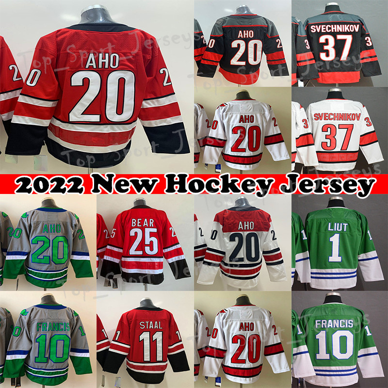 

Carolina''Hurricanes'' hockey jersey 20 Sebastian Aho 86 Teuvo Teravainen 37 Andrei Svechnikov 31 Frederik Andersen Men Youth Women jerseys, Red youth(kids)