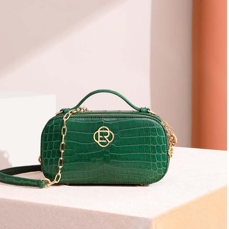 

Evening Bags Ouluoer Light Luxury Wome Handbag Single Shoulder Bag Inclined Fashion Female Round, Green