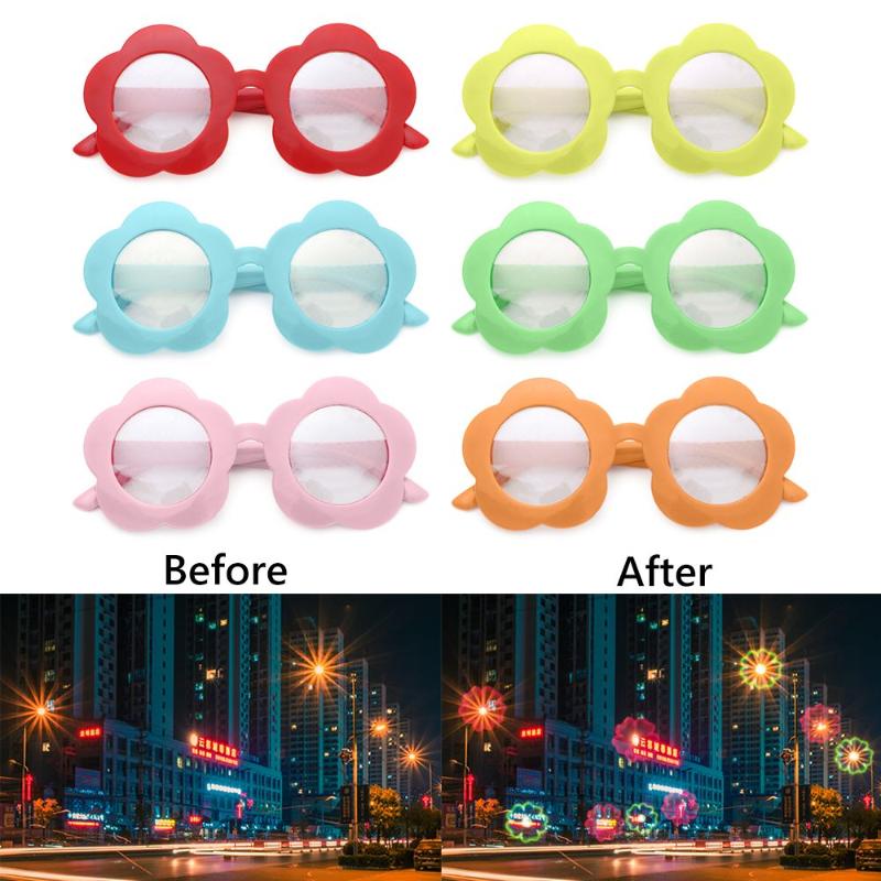 

Sunglasses Changing Eyewear Lights Change To Firework Shape Fireworks Diffraction Glasses Sunflower Shaped Special Effect GlassesSunglasses