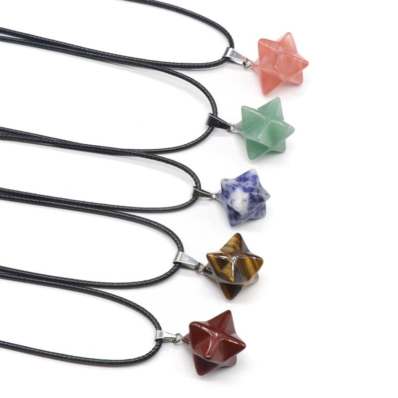 

Pendant Necklaces Salachite Crystal Necklace Healing Unique Shape Reiki Charms For DIY Jewelry Making, Assorted Color