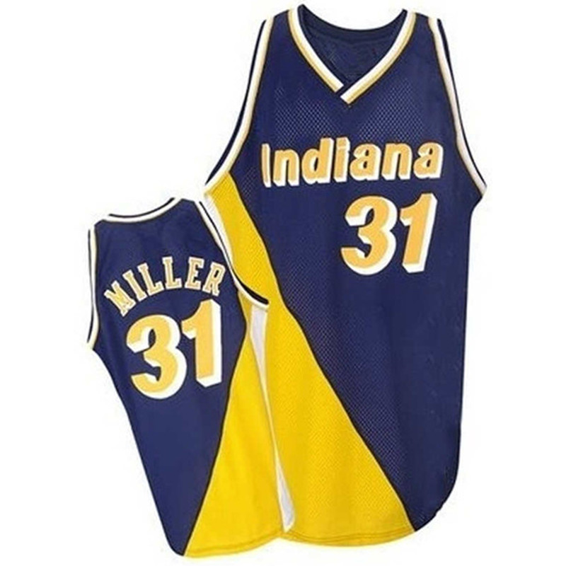 

Reggie 31 Miller Jersey Russell 4 Westbrook Basketball Jerseys S-XXL
