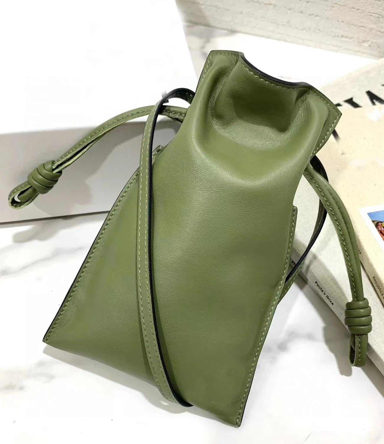

Brand Designer Women Genuine Leather Shoulder Bag High Quality Cow Leather Handbag Calfskin Phone Bag Ladies Simple Fashion Bag, Army green