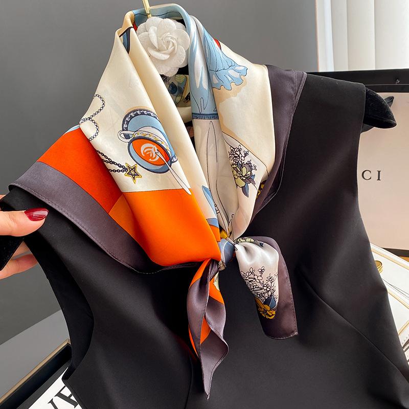 

Scarves Luxury 100 % Natural Silk Mulberry Scarf Women Fashion Scarfs Lady Shawl Square Wrap Spring High Quality Headband HijabScarves
