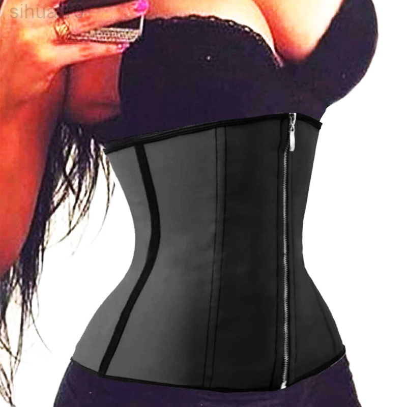

5XL 6XL Latex Waist Trainer Shapewear Rubber Waist Cincher Women Body Shapers Girdles Slimming Tummy Control Belt Corset Bustier L220802, Black