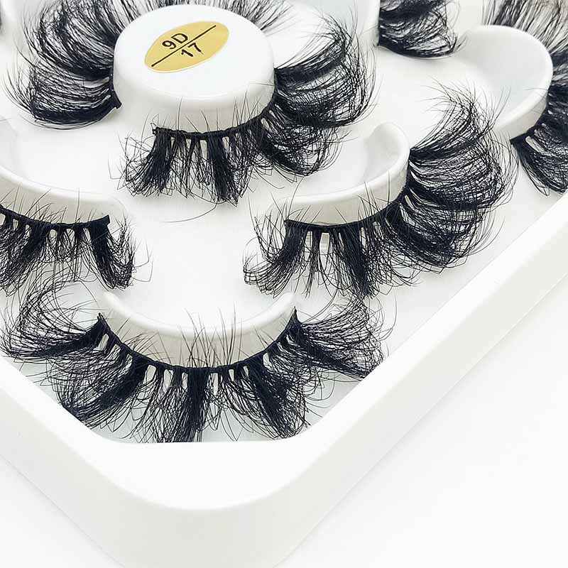

QSTY New 5 Pairs False Eyelashes 5D Faux Mink Natural Thick Long fake Lashes Fluffy Soft Wispy black Makeup Reusable Handmade Eyelash extension tools maquiagem