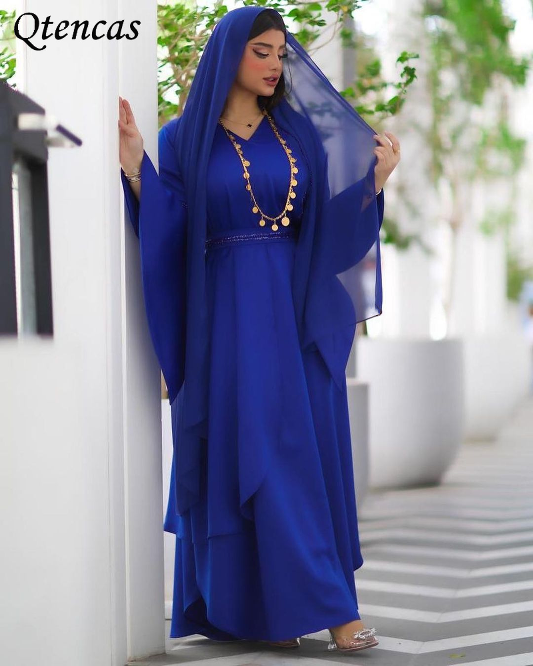 

Dubai Abaya Turkey Ruffle Sleeve Maxi Dresses for Women Muslim Hijab Dress Moroccan Kaftan Arabic Islam Clothing Vestidos Largos