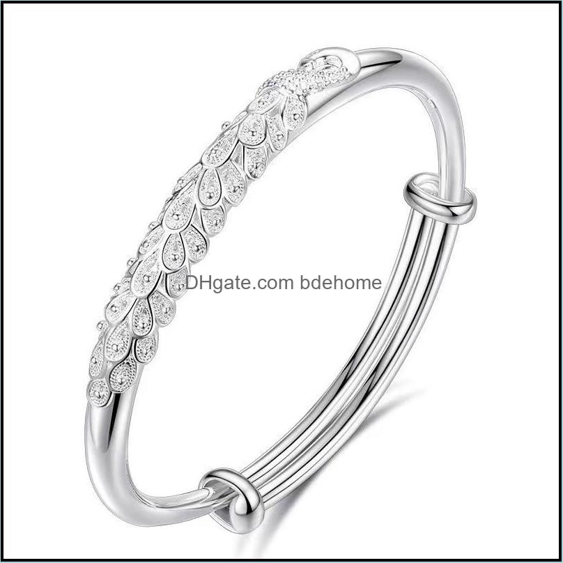 

Bangle Peacock Bracelet Embossed Copper Sier Young Fashion Push-Pl Phoenix Filigree Bracelets Bangles Drop Delivery 2021 Jewel Bdehome Dhvkt