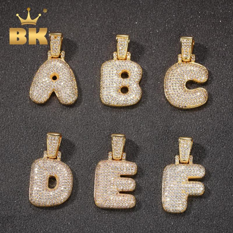 

Chains Cute 26 English Word Letters Pendant A-Z Necklaces Bubble Initial Single Cubic CZ Hiphop Jewelry Fashion Gifts