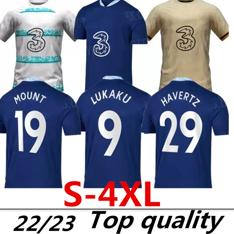 

S-4XL CFC 2022 2023 Soccer Jerseys away yellow 22 23 LUKAKU football shirt kits KANTE PULISIC HAVERTZ ODOI ZIYECH Men Kids Third jersey tops Uniform