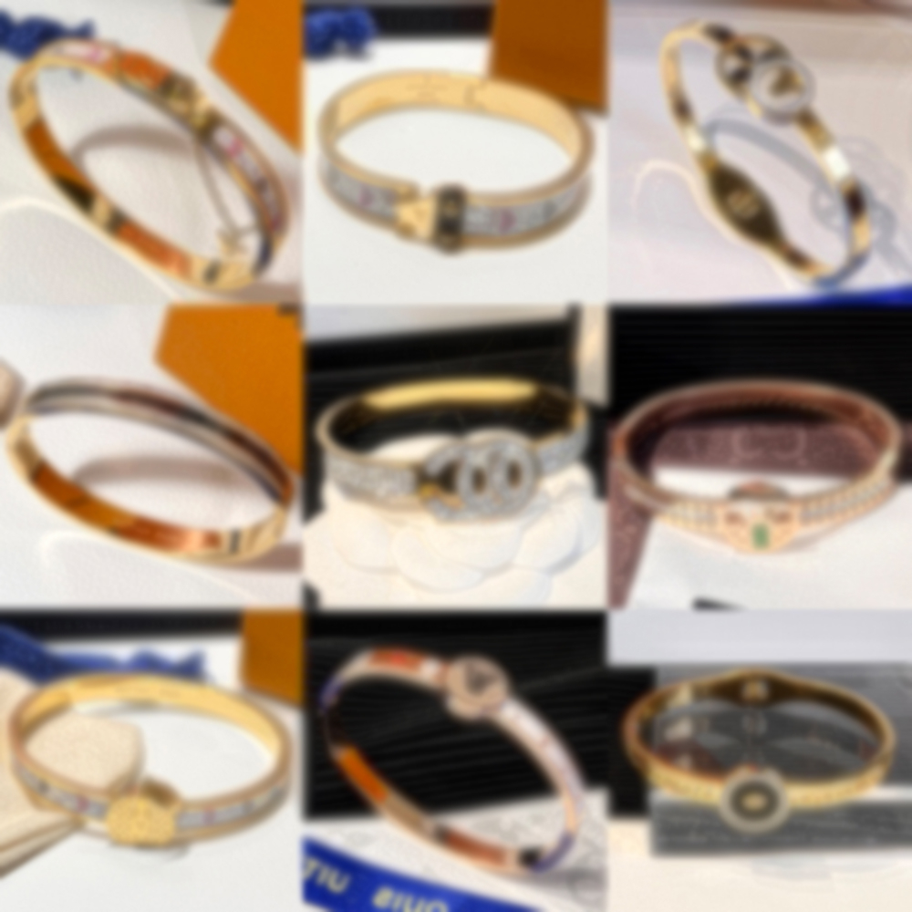 

Designer Jewelry Bracelets Women Bangle Crystal 18K Gold Plated 925 Silver Plated Stainless steel Europe America Fashion Style Lovers Gift Bangles Mens Bracelet -7