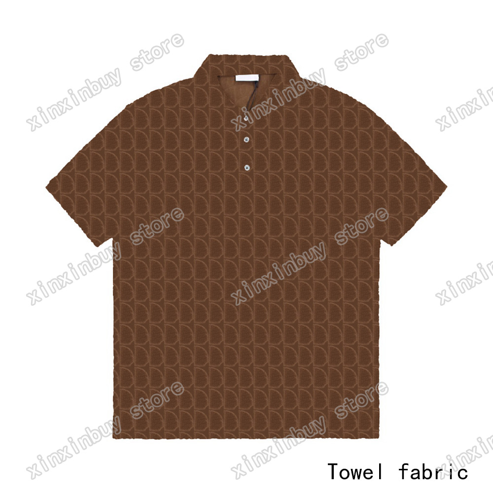 

22ss Men Women Designers t shirts tee Paris Towel fabric Jacquard letter cotton short sleeve Crew Neck Streetwear xinxinbuy Black XS-L, White