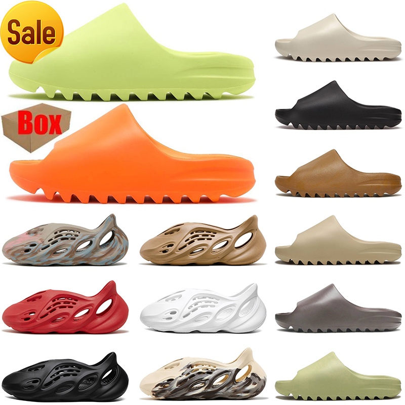 

2022 Designer Slippers Men Woman Slider Vermillion Mineral Blue Onyx Pure Sandals Slide Slipper Foam Ochre RUNR Bone Resin White Desert Ararat runr slides shoe 36-47, B3 bone 36-47