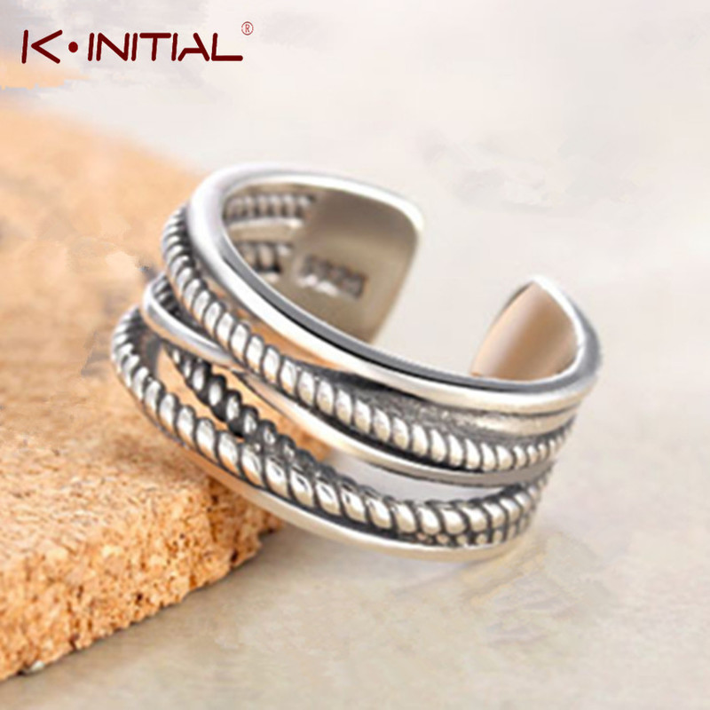 

Kinitial Muliti Layers Line Oxidized Adjustable Midi Rings Fashion Twrist Cross Ring Jewelry Twist for Women Bijoux 220716