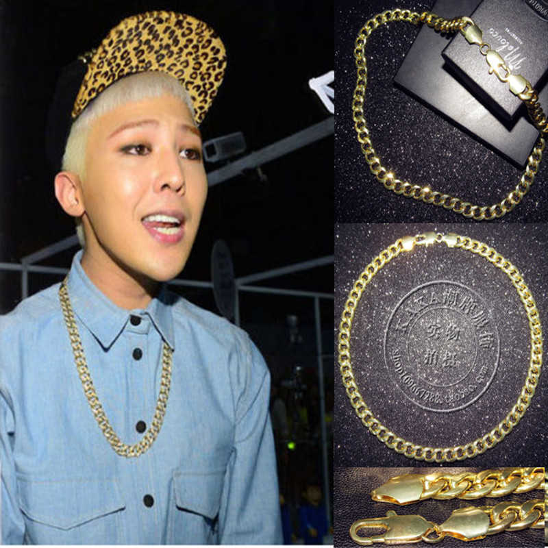 

Quan Zhilong local tyrant gold necklace European and American nightclub trendy men GD same gold chain hiphop pop men's and women's jewelry